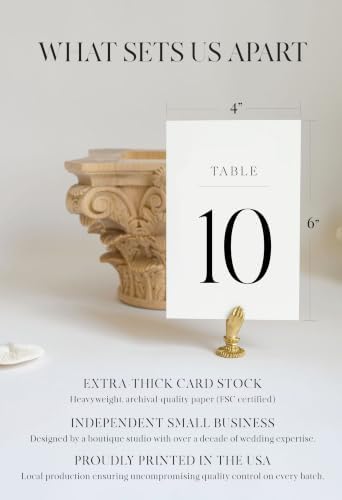 Weekend Paper Co.™ Modern Minimalist Wedding Table Numbers, Single-Sided 4x6 premium cardstock, Black Matte Ink, Numbers 1-25 plus 4 BONUS signs for your Wedding or Any Celebration! - Image 5
