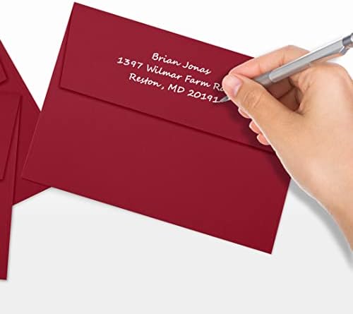 LUXPaper A7 Invitation Envelopes | Peel & Press | 5 1/4" x 7 1/4" | Garnet Red | 80lb. Text | 250 Qty - Image 6