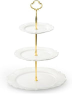 3 Tier Cupcake Stand, Ceramic Tiered Serving Stand by Omifun