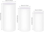 PERFERATE 3 Pcs White Cylinder Pedestal Stands for Party, Round Cake Pedestal Stand Modern Floor-Standing Cylinder Pillars Decor Plinth for Party, Wedding, Dessert Display - Image 2