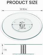 Glass Cake Stand,13.78 inch Cake Display Stand,Rotating Cake Turntable for Cake of Tempered Glass,Dessert Stand for Party,Birthday,Baby Shower,Wedding - Image 2