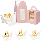 Bakepacker Auto Pop-up Cupcake Boxes, Pink, 3.6"X3.6"X4.3", 100 Count - Image 2