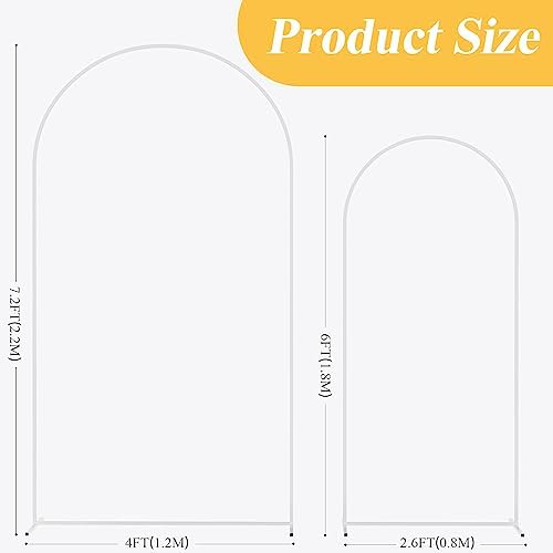 Putros Arch Backdrop Stand, 7.2ft & 6ft, Metal Wedding Arch Stand, White - Image 3