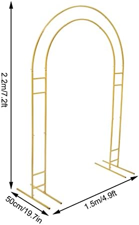 7.2ft Gold Wedding Arch Stand w/Double-Tube Design - Metal Flower & Balloon Backdrop Frame for Indoor/Outdoor Parties, Baby Showers - Image 4