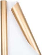 JAM Paper Gift Wrap - Matte Wrapping Paper - 100 Sq Ft Total - Matte Gold - 4 Rolls/Pack - Image 2