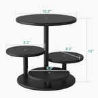 Cupcake Stand, 4 Tier Round Bamboo Wood Black Cupcake Tower Stand for 50 Cupcakes, Tiered Serving Trays, Wood Cake and Cupcake Stand (Black_Bamboo) - Image 6