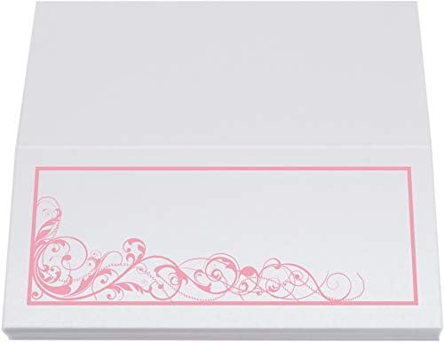 Scribble Vintage Swirl Place Cards, Pink, Set of 60, Pre-cut and Scored - Image 5