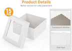 Kootek 15 Pack Cake Boxes 12 inch, 12x12x6 Tall Cake Box with Clear Window - Image 3
