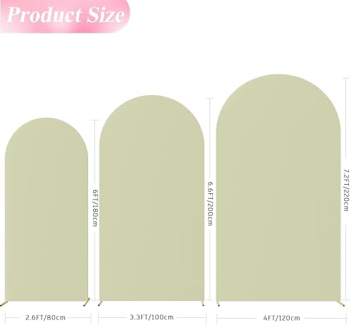 Wokceer Arch Backdrop Cover Sage Green Cover Stretchy 7.2FT,6.6FT,6FT - Image 2