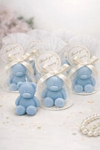 30 Pcs Baby Shower Favors Mini Bear Candles Party Favors, Handmade Bear Shaped Candles Bulk for Baby Shower Boys Girls, Wedding Favors, Baptism Guest Favors (Blue) - Image 3