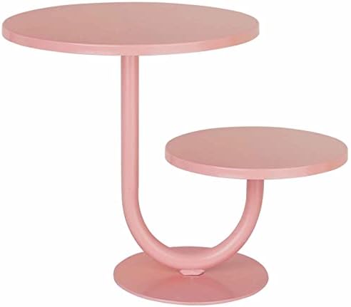 2 Tier Cake Stand, Metal Cupcake Stand Dessert Display Trays of 10/8 Inch, Tall Cake Stand for Wedding, Baby Shower, Home Decor, Throw Events and Parties (Pink) by NIANDAIJING