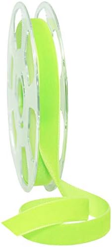 Morex Ribbon, Nylvalour Swiss Velvet, 1 inch by 11 Yards, Lime by MorexRibbon