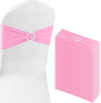 Pink Chair Sashes 50 Pack Spandex Stretch Chair Band Sashes with Buckles for Folding Chairs Wedding Party Reception Baby Shower Events Banquet Decorations by Bringsparkletoeverydaylife