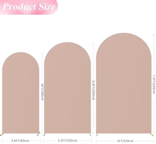Wokceer Arch Backdrop Cover Nude Arch Covers Stretchy 7.2FT,6.6FT,6FT - Image 2