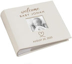 Personalized Photo Album, Custom Engraved Picture Album, Holds 200 4" x 6" Photos, Leatherette and Laser Engraved Scrapbook, Welcome Baby by GiftsForYouNow