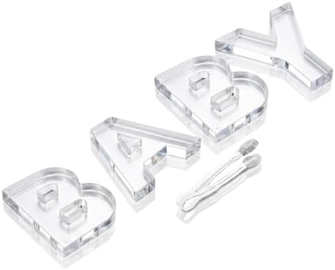 BABY Charcuterie Board Letters Acrylic Clear Reusable with Clear Tongs - Image 3
