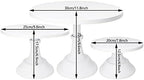 Set of 3 Pieces Cake Stands Iron Cake Holder Dessert Display Plate Serving Tray for Baby Shower Wedding Birthday Party (White) - Image 2