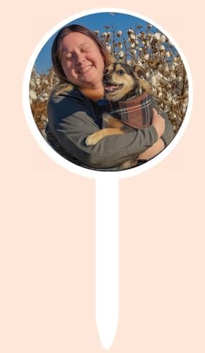 Custom Photo Cupcake Toppers, Plastic Personalized Cupcake Picks 2x4 Inches, Upload Up to 4 Photo's, American Made (Circle Shape) (300) - Image 2