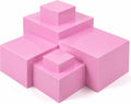Geelin 6 Pcs Acrylic Risers Cube Stands, Pink, 3 to 8 Inch, Square by Geelin