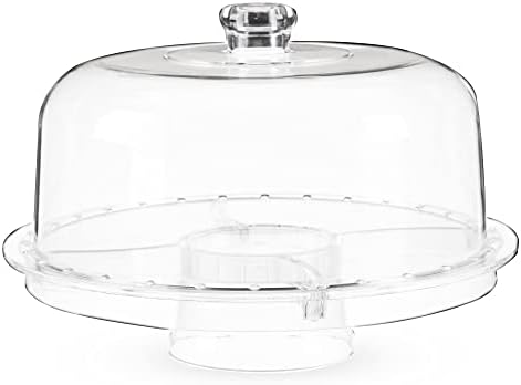 Twine Multi-Functional Acrylic Server with Bundt Cake Mold, Dessert Serving Platter Set, Cake Pan, Cake Stand, Clear Acrylic, Silicone, 4-Piece Set - Image 6