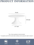 Kanwone 8-Inch Porcelain Small Cake Stand, Cake Plate, Dessert Stand, Cake Stand for Party, Baby Shower, Home Decorating Stand, White - Image 2