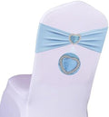 Baby Blue Spandex Chair Sashes 100 Pack Light Blue Sashes for Chairs Covers Stretch Chair Sashes Band with Heart Buckle Slider Wedding Sashes Bows for Banquet Party Event Decoration by Unknown