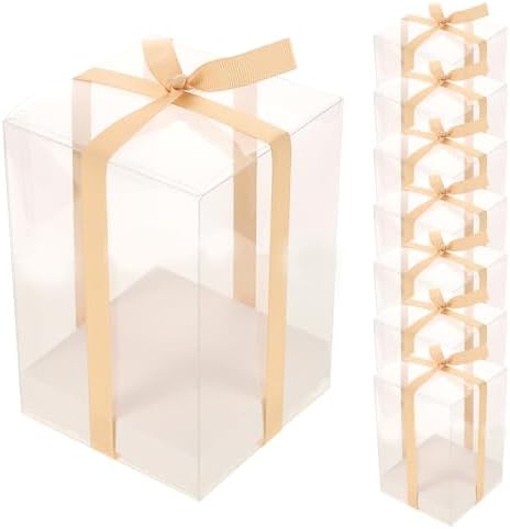 Healvian PVC Gift Box Set with Ribbon, 8 Pieces, 10x10x15cm by Healvian