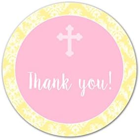 40 Stickers Girl Baptism Communion Thank You Party Favor Baby Shower Gift Label by Unknown