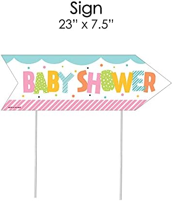 Big Dot of Happiness Colorful Baby Shower - Gender Neutral Party Sign Arrow - Double Sided Directional Yard Signs - Set of 2 - Image 5
