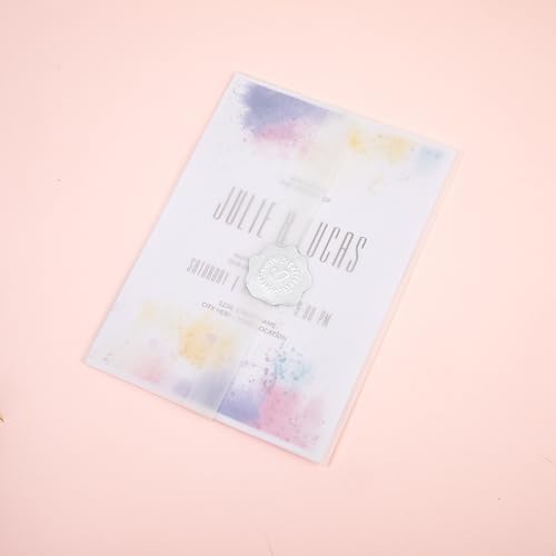Pre-Folded Vellum Paper with Sealing Stickers, Translucent Envelopes for Wedding Invitations Cards Baby Shower Birthday - Image 6