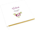 Andaz Press Personalized Baby Shower Guestbook with Gold Accents, Fuchsia Florals Custom Name, Date, White Guest Sign in Registry 120 Pages 8.5 X 8.5 Memories Book for DIY, Scrapbook, Photo Album by AndazPress