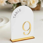 Wedding Table Numbers 3D Mirror Table Signs Gold Wedding Reception Decor Arched Number(Gold mirror,Table 1-5) - Image 4