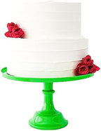 11-Inch Green Melamine Cake Stand Pedestal Reusable Dessert Party Display by SprinklesConfetti
