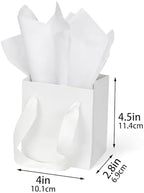 Papertide 36 Pack White Mini Gift Bags 4×2.8×4.5 inch with Tissue Paper - Image 5