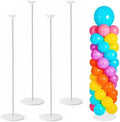 Balloon Column Stand Set of 4, Adjustable Balloon Tower Pillar Kit for Wedding Decorations, Reusable Metal Balloon Stand with Floor Base for Party and Graduation Events by Yeunmu
