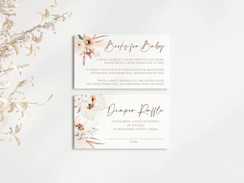 All Ewired Up Personalized Pampas Grass Oh Baby Greenery Boho Shower Invitations and Envelopes, Diaper Raffle Cards, Books Library Inserts, Baby in Bloom, Gender Neutral - Image 3