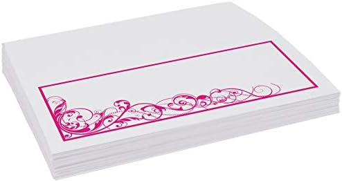 Scribble Vintage Swirl Place Cards, Fuschia, Set of 60, Pre-cut and Scored - Image 4