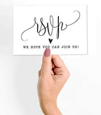 50 Blank RSVP Cards,RSVP Postcards No Envelopes Needed,Classy Script Style Print Response Card,RSVP for Wedding,Baby Shower,Bridal Shower - Image 2