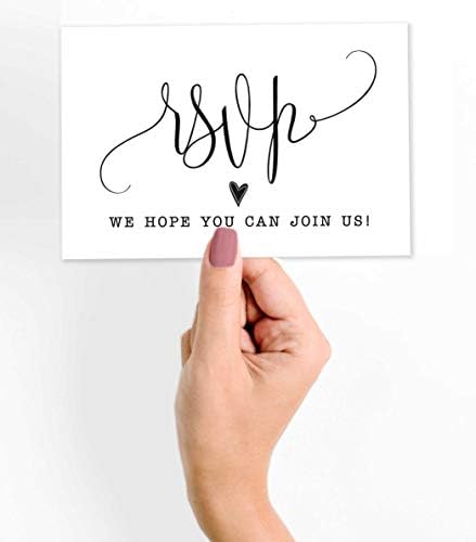 50 Blank RSVP Cards,RSVP Postcards No Envelopes Needed,Classy Script Style Print Response Card,RSVP for Wedding,Baby Shower,Bridal Shower - Image 2