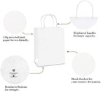 BagDream White Gift Bags with Handles 8x4.25x10.5 Inch Medium 100 Pack Bulk - Image 5