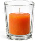 Set of 72 Richland Votive Candles Orange Unscented and 72 Clear Glass Eastland Votive Holders by Richland