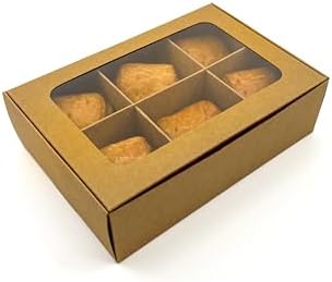 20-Ct Kraft Treat Boxes, 6.5x4.5x1.9in, Window & Dividers - Image 3
