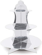 Beistle It’s A Boy Dessert Display Bundle – Silver Metallic Cupcake Stand, 2-Tier Cake Stands & Glitter “It’s A Boy” Cake Topper with Heart Picks, Baby Shower & Reveal Party Supplies for Food Tables - Image 3