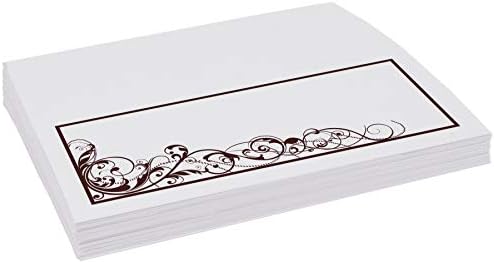 Scribble Vintage Swirl Place Cards, Chocolate, Set of 150, Pre-cut and Scor - Image 4