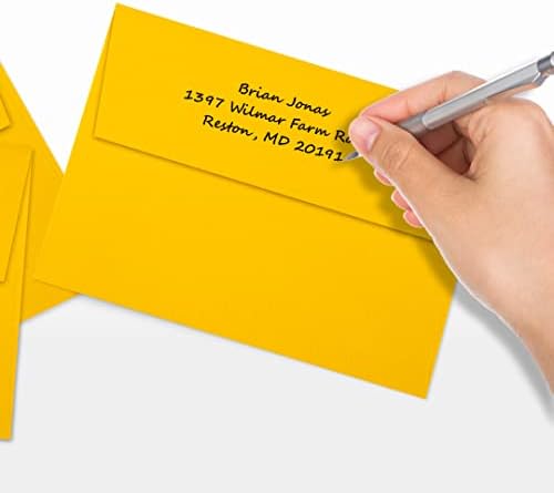 LUXPaper A7 Invitation Envelopes | Peel & Press | 5 1/4" x 7 1/4" | Sunflower Yellow | 80lb. Text | 250 Qty - Image 6
