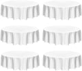 Fitable 6 Pack White Linen Round Tablecloths 90 Inch for 36"-72" Tables by Fitable