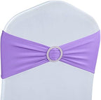 Babenest 50PCS Spandex Chair Sashes Bows with Buckle for Wedding, Purple by Babenest