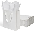 Papertide 36 Pack White Mini Gift Bags 10×4.5×11 inch with Tissue Paper by Unknown