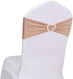 Nude Chair Sashes 60 Pack Spandex Nude Sashes for Chairs Universal Spandex Chair Sashes Bands with Heart Buckle Slider for Wedding Banquet Party Decorations by Unknown
