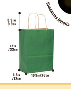 qiqee 100PCS Gift Bag with Handles Bulk Kraft Deep Green Paper Bags Multiple Uses (13''x5 x10 inch Large Size) - Image 5